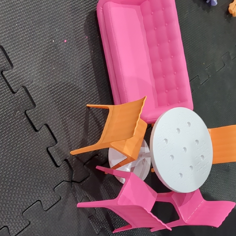 Pink and Orange Doll Furniture Set